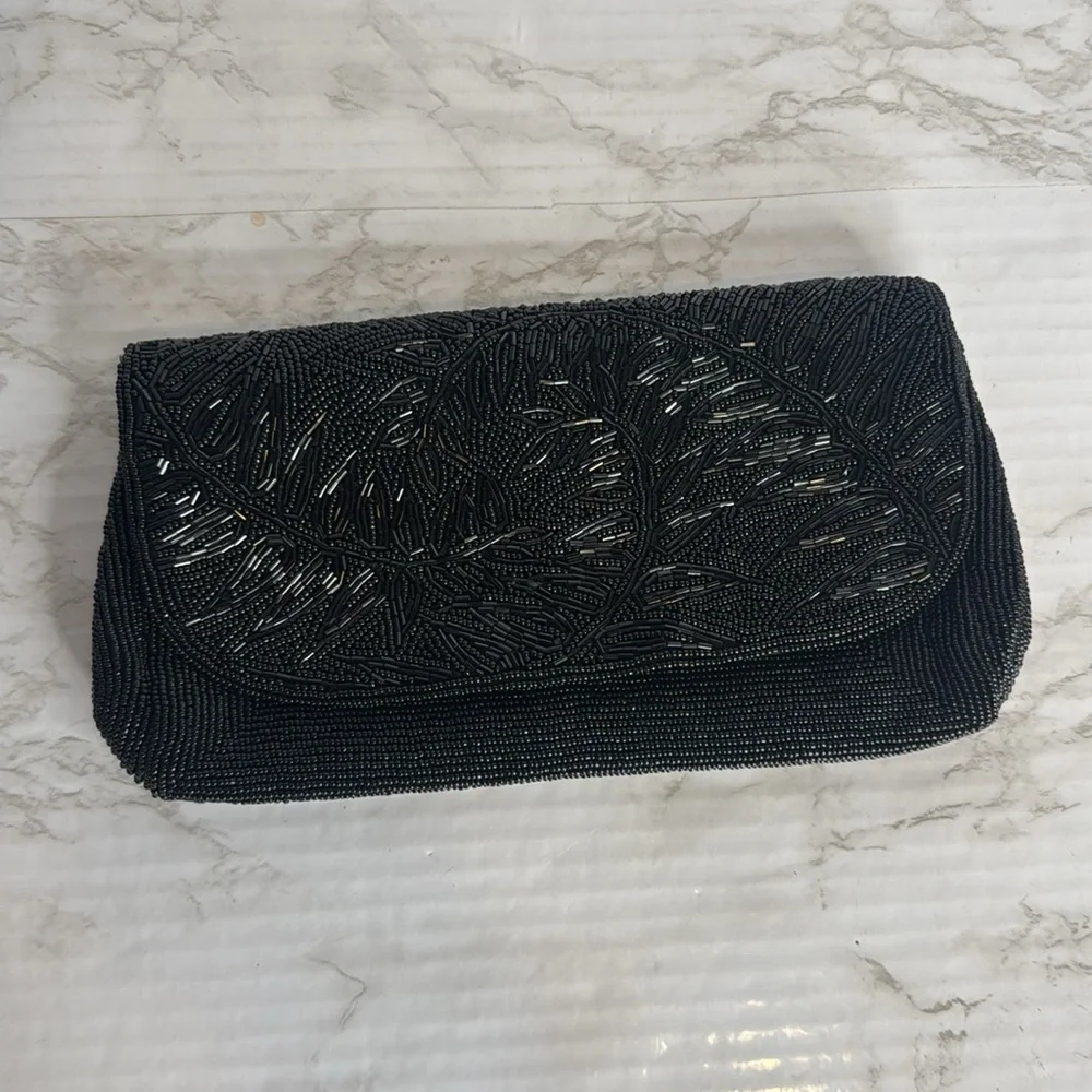 Fuji Bag Women's Vintage Hand Beaded Clutch‎ Bag Black